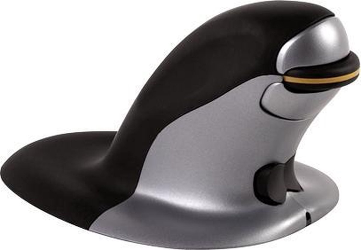 Fellowes ergonomische muis Penguin, draadloos, medium, zwart met grijs - Silver