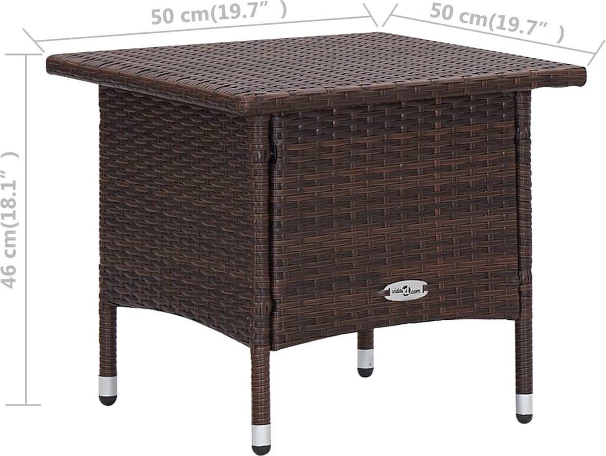 Vidaxl 3-delige Loungeset Met Kussens Poly Rattan - Bruin