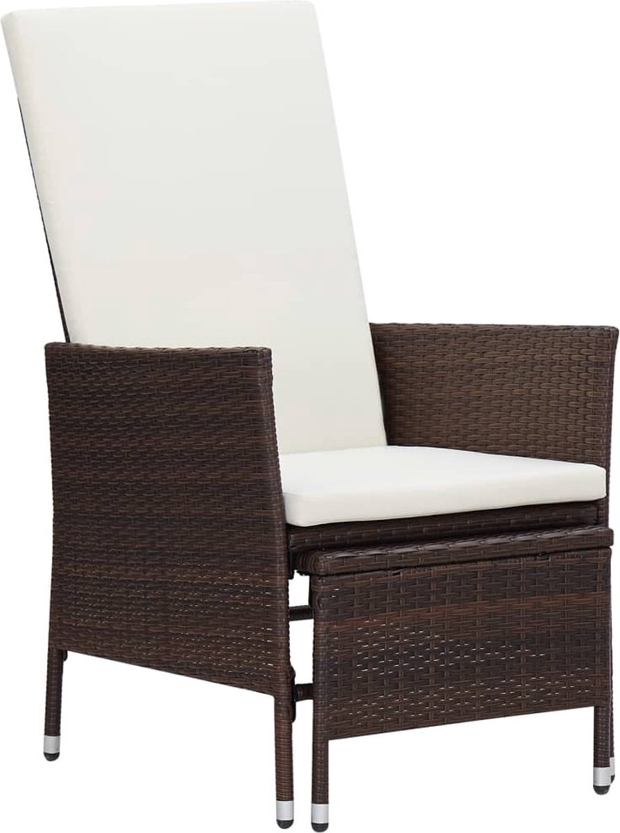 Vidaxl 3-delige Loungeset Met Kussens Poly Rattan - Bruin