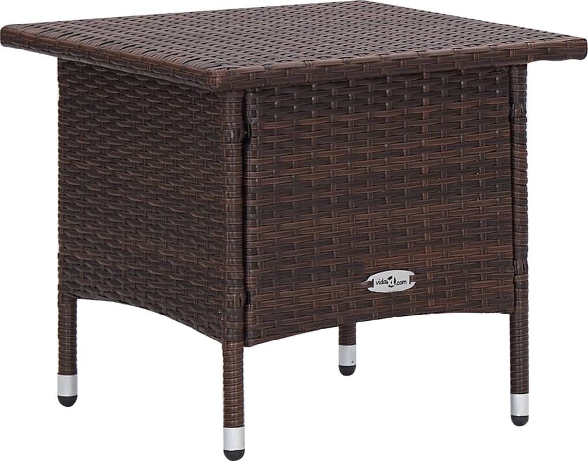 Vidaxl 3-delige Loungeset Met Kussens Poly Rattan - Bruin