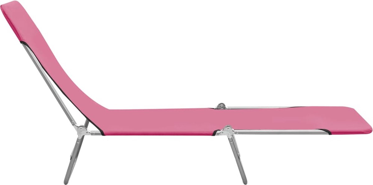 Vidaxl Ligbedden Inklapbaar 2 St Staal En Stof - Roze