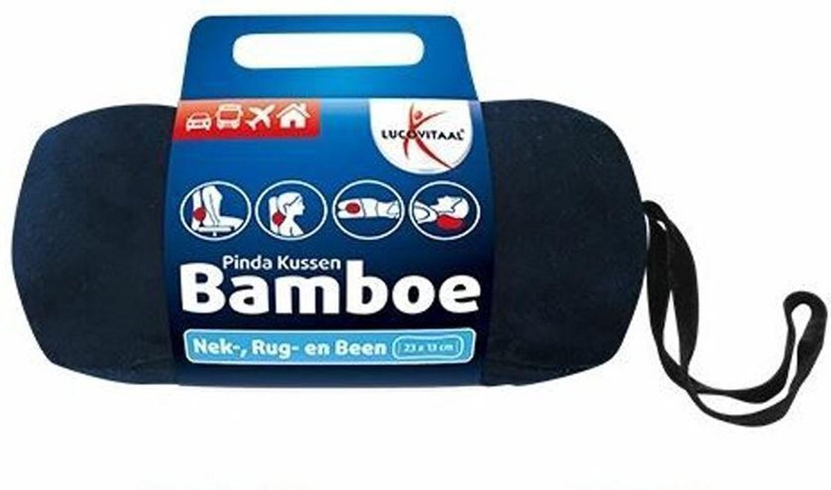 Lucovitaal Bamboe Pinda Kussen 1 Stuk - Wit