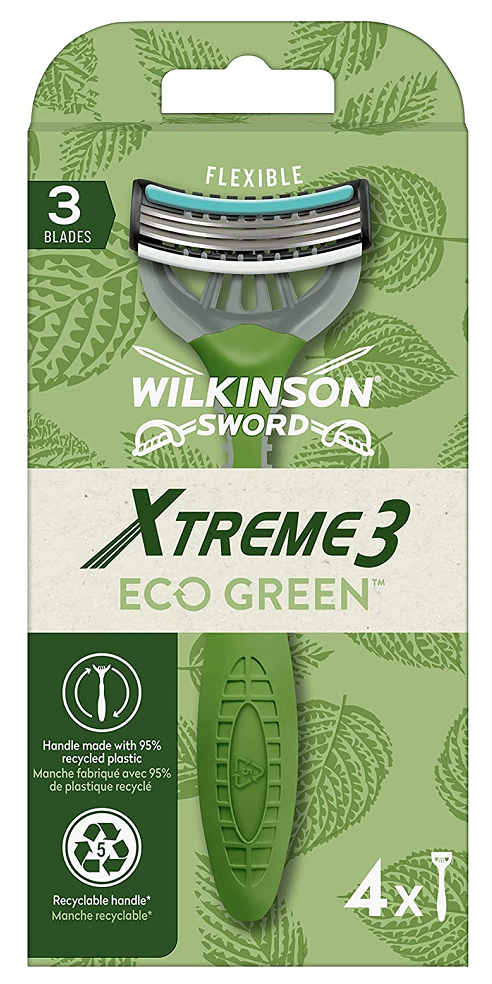 Wilkinson 4stuks Extreme3 Eco-Green Sensitive Wegwerp Scheermesjes