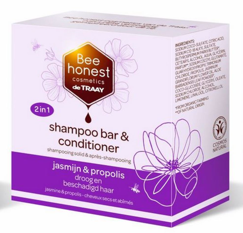 Bee Honest Shampoo Bar en Conditioner Jasmijn en Propolis 80gram