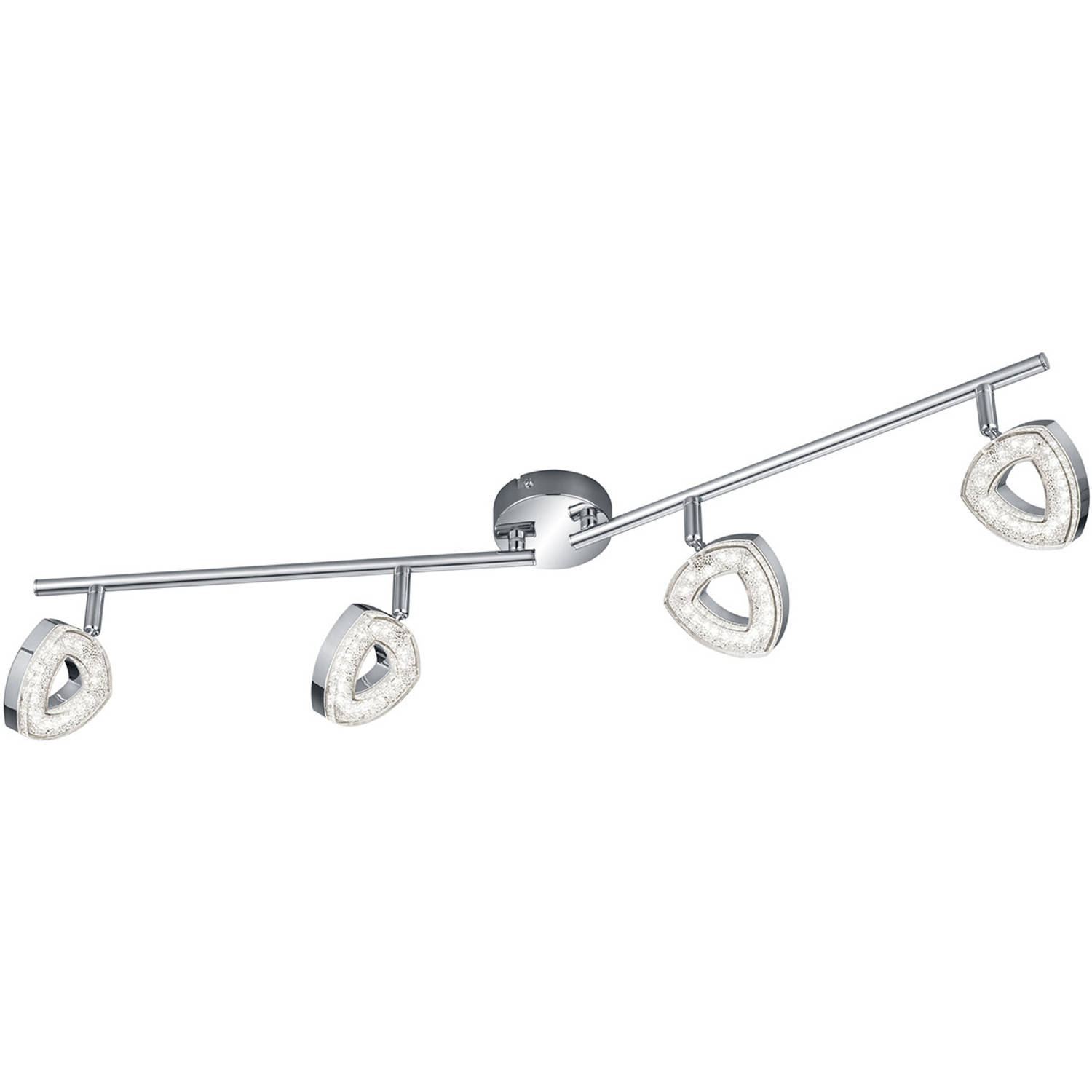 BES LED Led Plafondspot - Trion Turon - 16w - Warm 3000k - 4-lichts - Rond - Mat Chroom - Aluminium - Wit