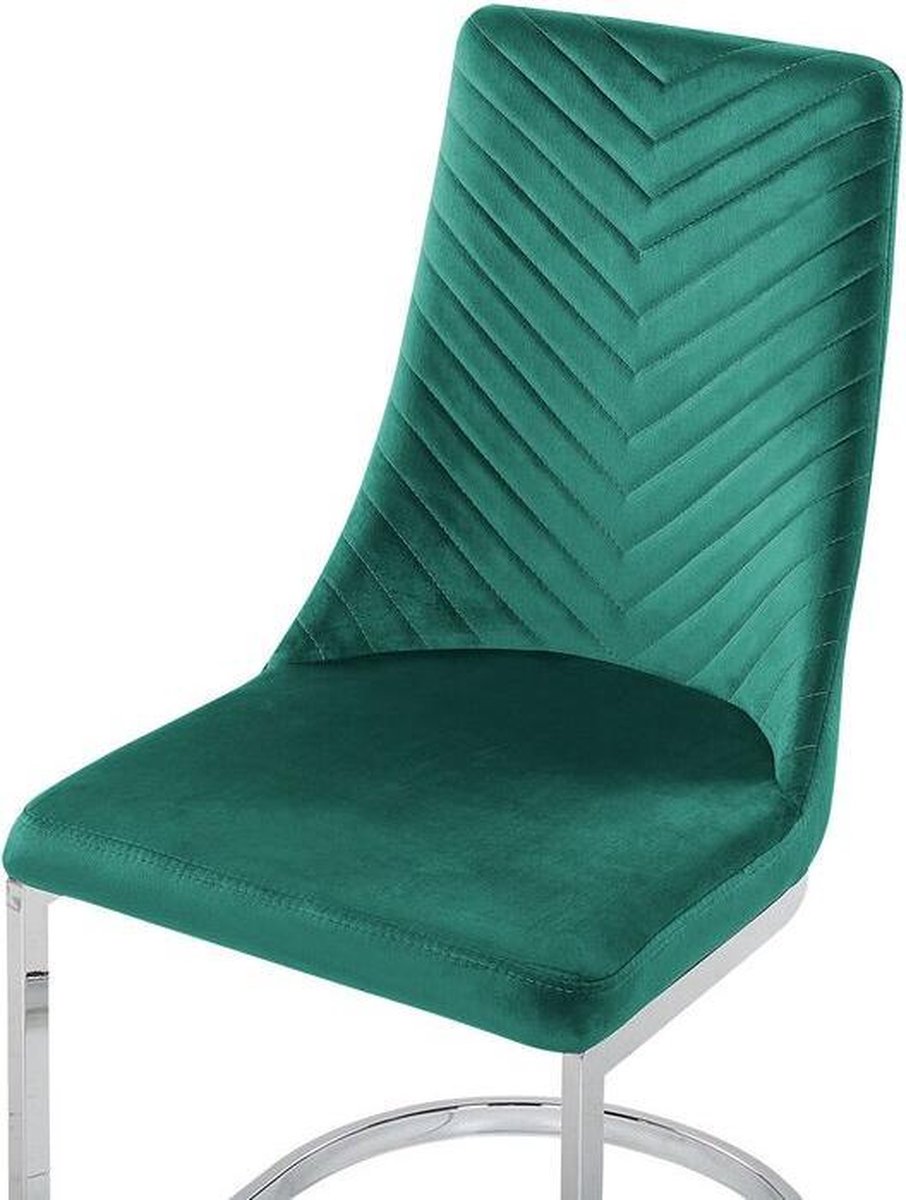 Beliani Altoona Eetkamerstoel Set Van 2 Fluweel 58 X 46 Cm - Groen