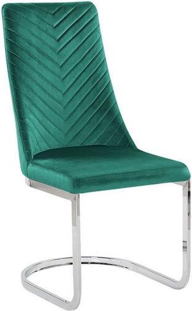 Beliani Altoona Eetkamerstoel Set Van 2 Fluweel 58 X 46 Cm - Groen