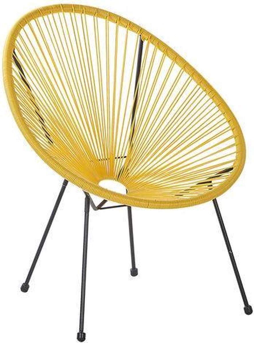 Beliani Acapulco Ii Balkonset Pe Rotan 70 X 70 Cm - Geel