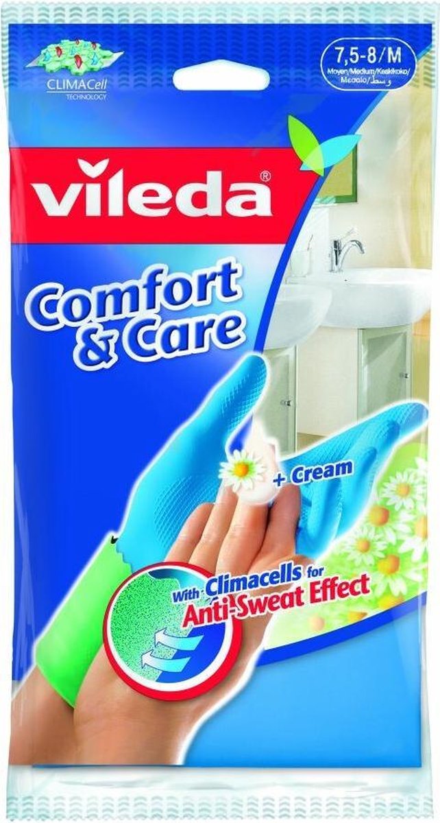Vileda Handschoen Comfort and Care M 1 Paar - Blauw