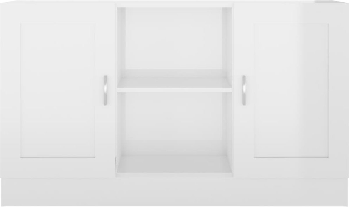 Vidaxl Dressoir 120x30,5x70 Cm Spaanplaat Hoogglans - Wit