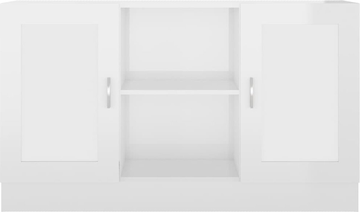 Vidaxl Dressoir 120x30,5x70 Cm Spaanplaat Hoogglans - Wit