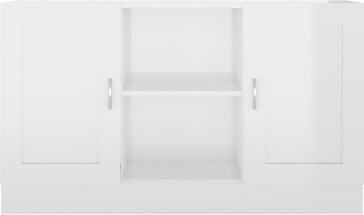 Vidaxl Dressoir 120x30,5x70 Cm Spaanplaat Hoogglans - Wit