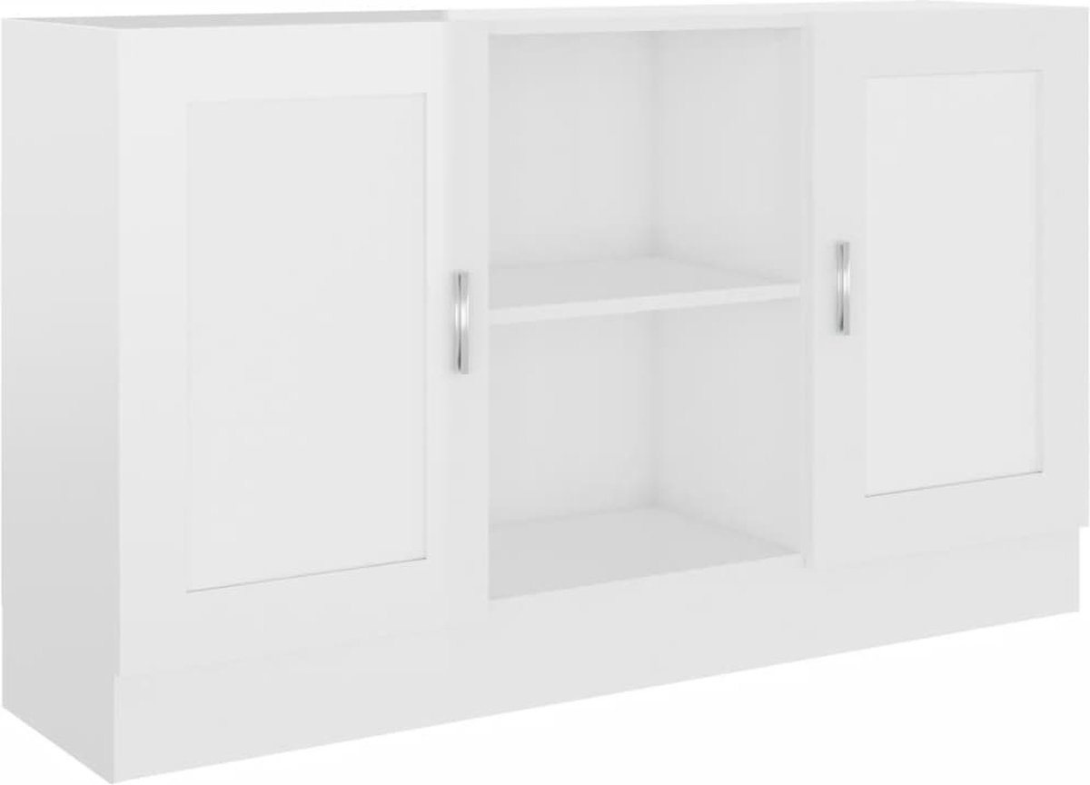 Vidaxl Dressoir 120x30,5x70 Cm Spaanplaat Hoogglans - Wit