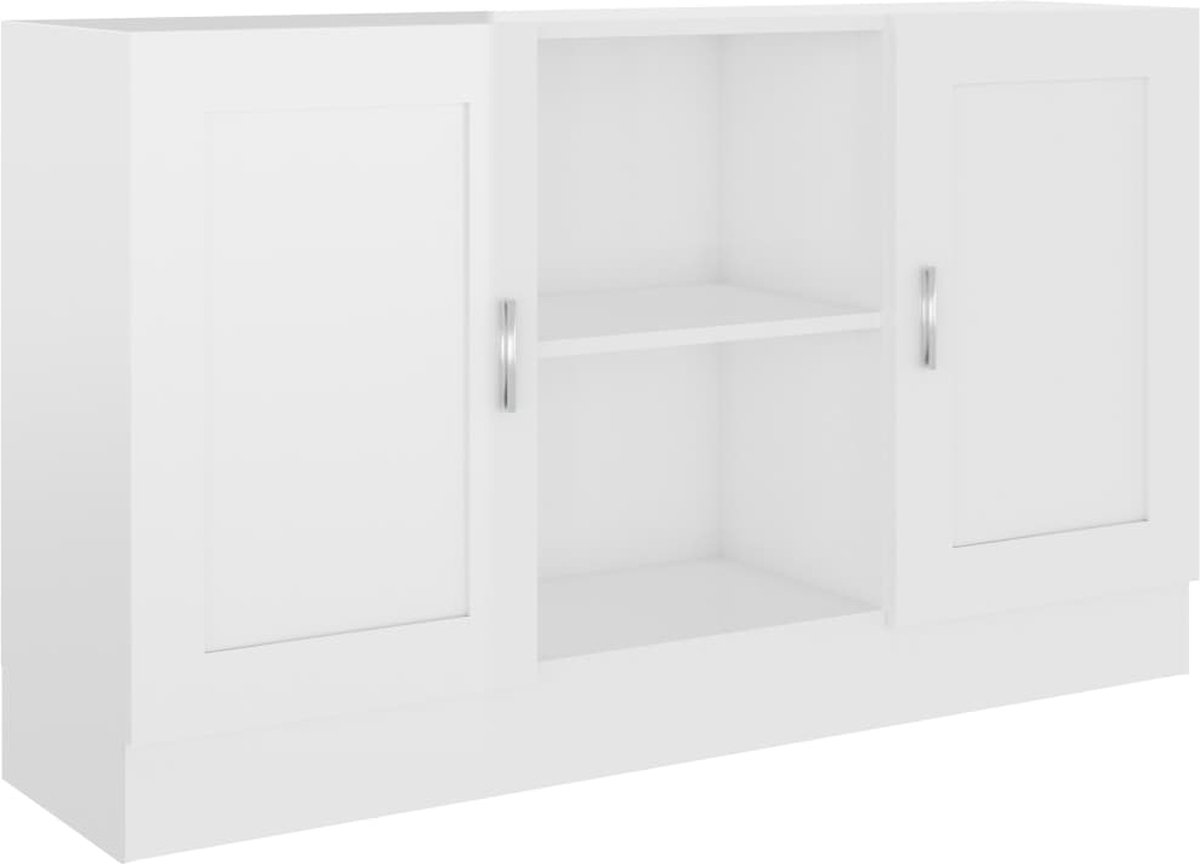 Vidaxl Dressoir 120x30,5x70 Cm Spaanplaat Hoogglans - Wit