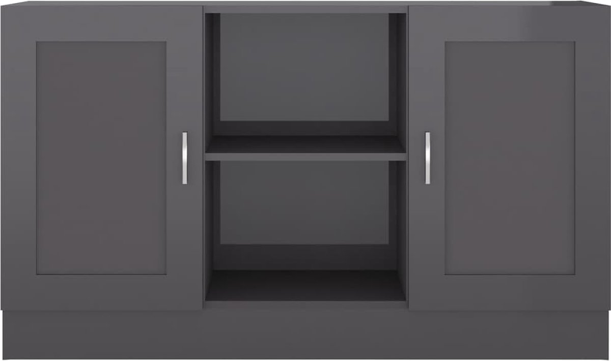 Vidaxl Dressoir 120x30,5x70 Cm Spaanplaat Hoogglans - Grijs