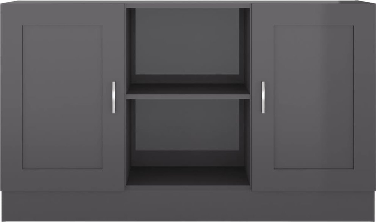 Vidaxl Dressoir 120x30,5x70 Cm Spaanplaat Hoogglans - Grijs