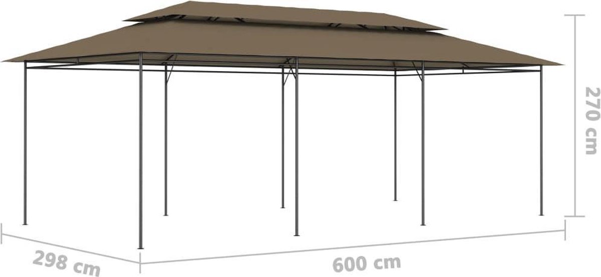 Vidaxl Prieel 180 G/m² 600x298x270 M Taupe