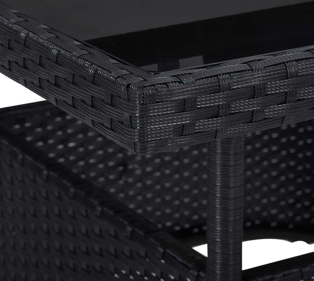 Vidaxl 5-delige Tuinset Poly Rattan En Acaciahout - Zwart