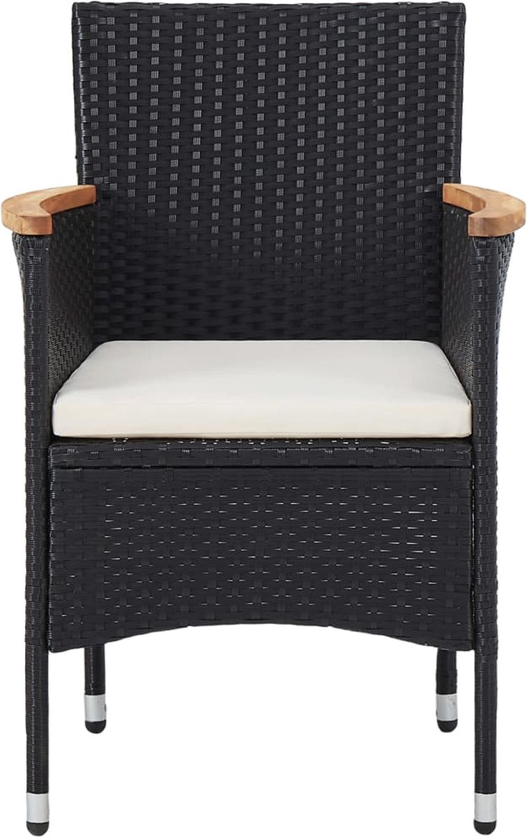 Vidaxl 5-delige Tuinset Poly Rattan En Acaciahout - Zwart