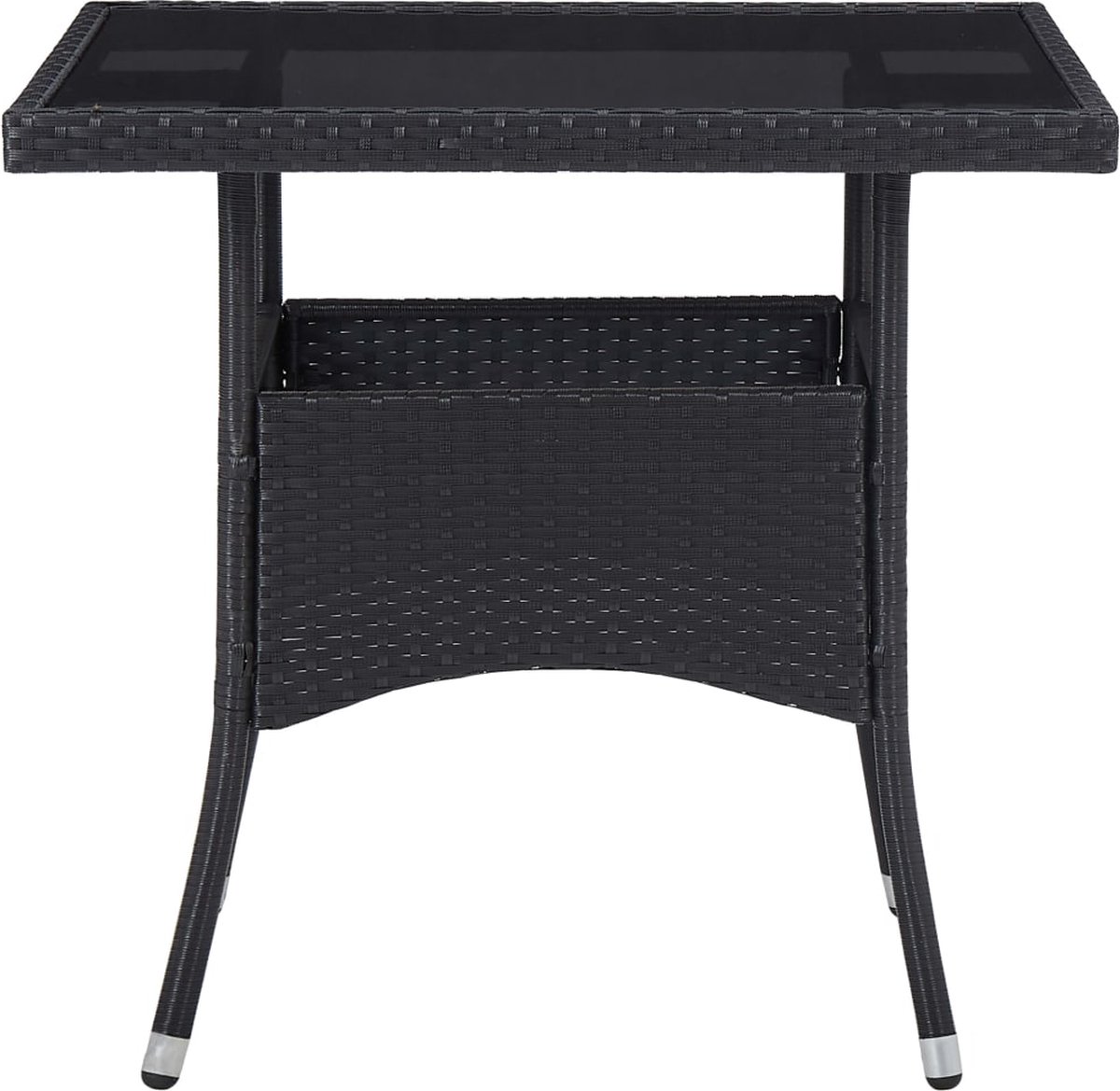 Vidaxl 5-delige Tuinset Poly Rattan En Acaciahout - Zwart