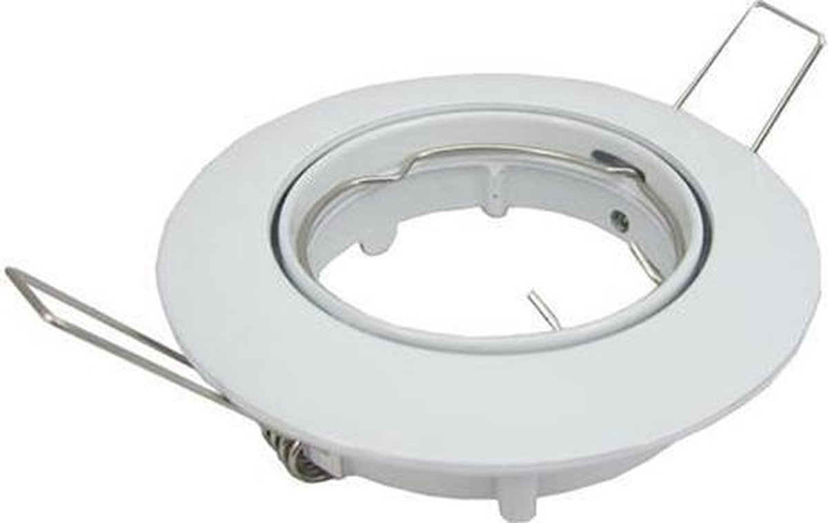 BES LED Spot Armatuur Gu10 - Inbouw Rond - Glans Aluminium - Kantelbaar Ø82mm - Wit