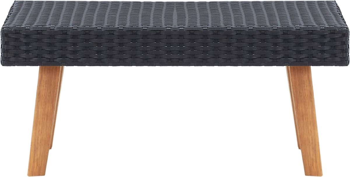 Vidaxl 3-delige Loungeset Met Kussens Poly Rattan - Zwart