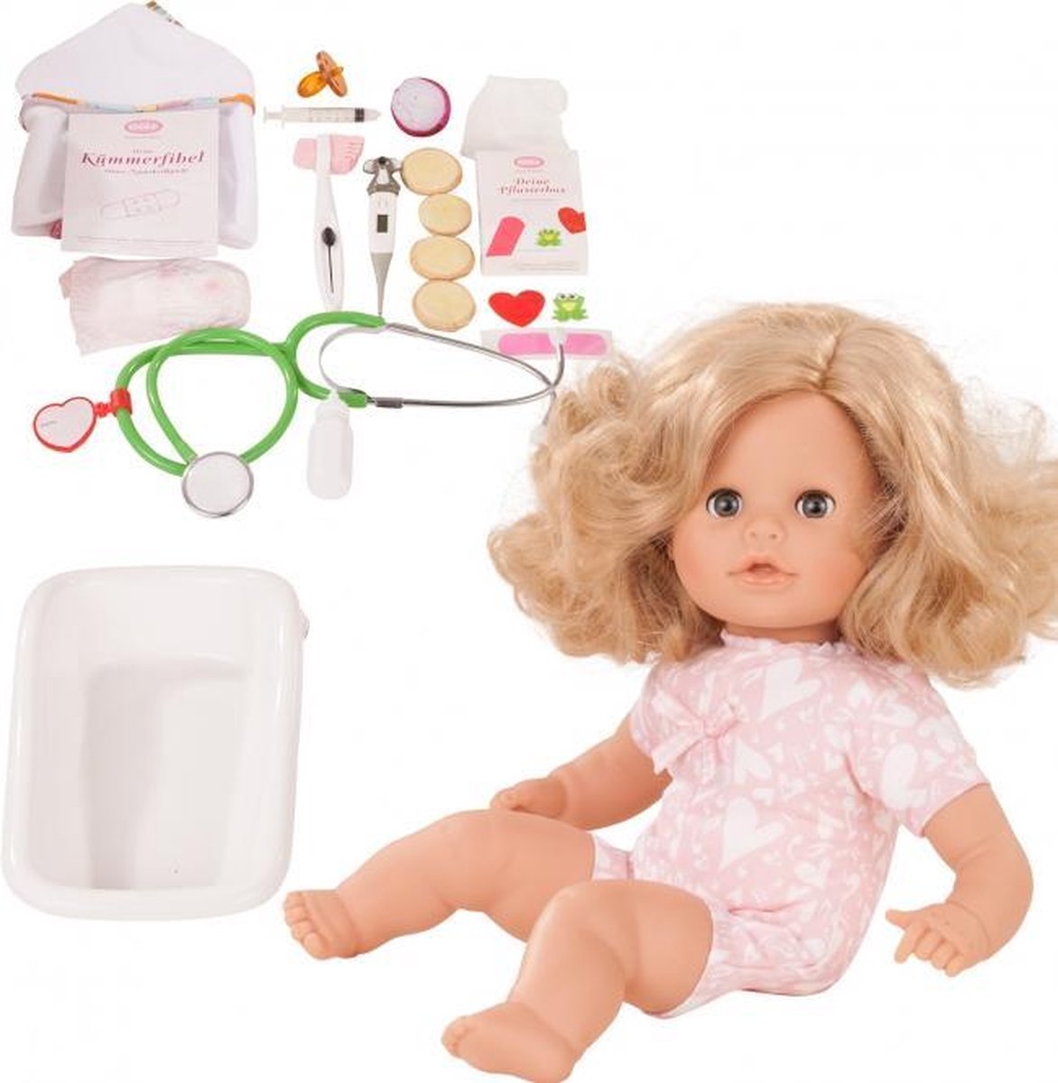 Götz Cosy-aquini, """"Be A Doctor"""", Blond Haar, Slaapogen, 33 Cm (Inhoud: 47 Pieces)