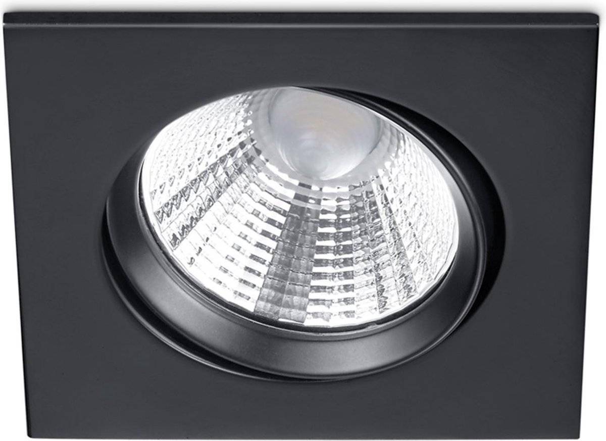 BES LED Led Spot - Inbouwspot - Trion Paniro - Vierkant 5w - Dimbaar - Warm Wit 3000k - Mat - Aluminium - 80mm - Zwart