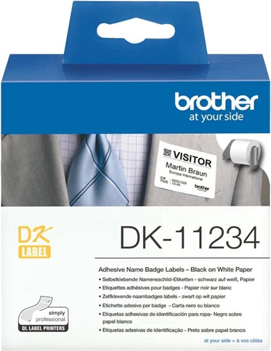 Brother DK-11234 printeretiket Zelfklevend printerlabel - Wit