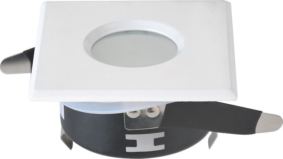BES LED Spot Armatuur Gu10 - Aigi - Waterdicht Ip65 - Inbouw Vierkant - Mat Aluminium/glas - 82mm - Wit