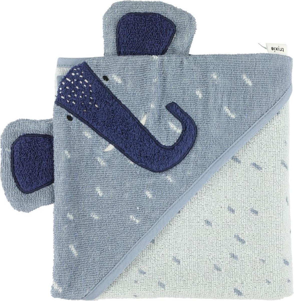 Trixie Badcape Mrs. Elephant 75 X 75 Cm Biologisch Katoen - Blauw