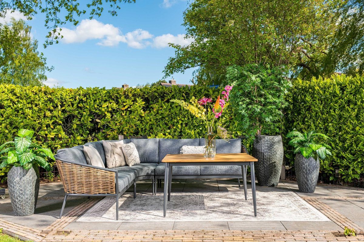 Garden Impressions San Vito Lounge Dining Set 4-delig - Donker - Grijs
