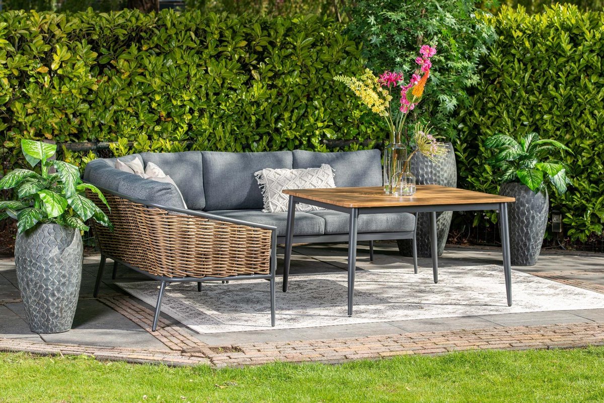 Garden Impressions San Vito Lounge Dining Set 4-delig - Donker - Grijs