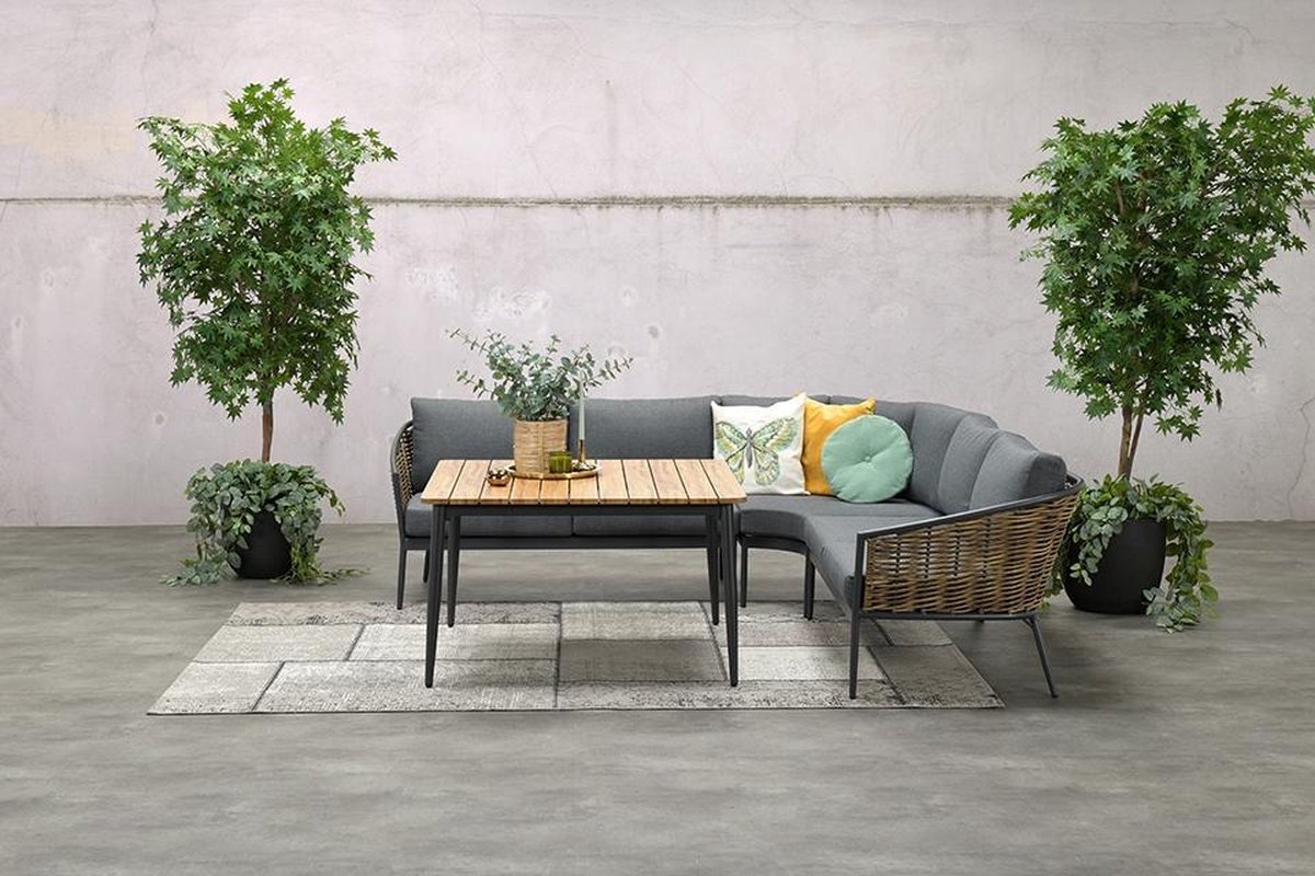 Garden Impressions San Vito Lounge Dining Set 4-delig - Donker - Grijs