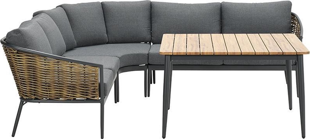 Garden Impressions San Vito Lounge Dining Set 4-delig - Donker - Grijs
