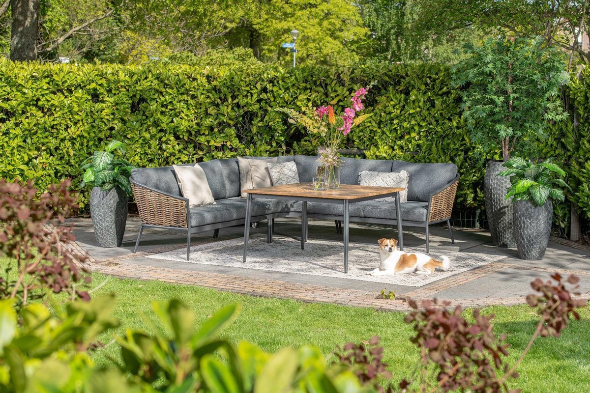 Garden Impressions San Vito Lounge Dining Set 4-delig - Donker - Grijs