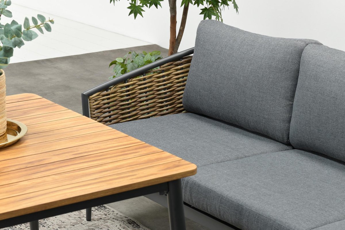 Garden Impressions San Vito Lounge Dining Set 4-delig - Donker - Grijs