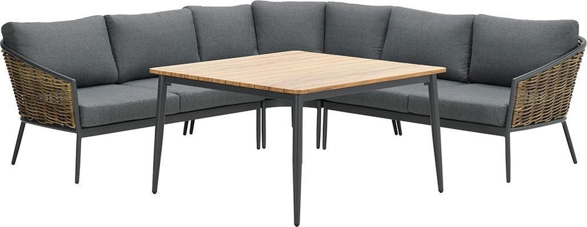 Garden Impressions San Vito Lounge Dining Set 4-delig - Donker - Grijs