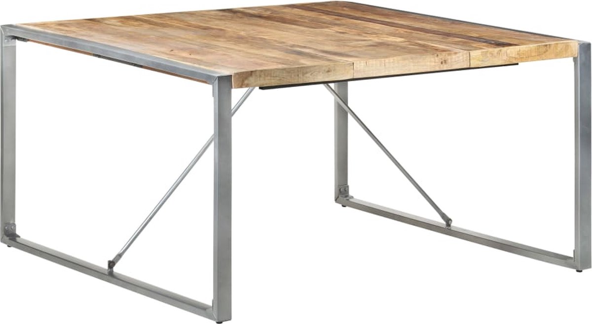 Vidaxl Eettafel 140x140x75 Cm Ruw Mangohout - Bruin