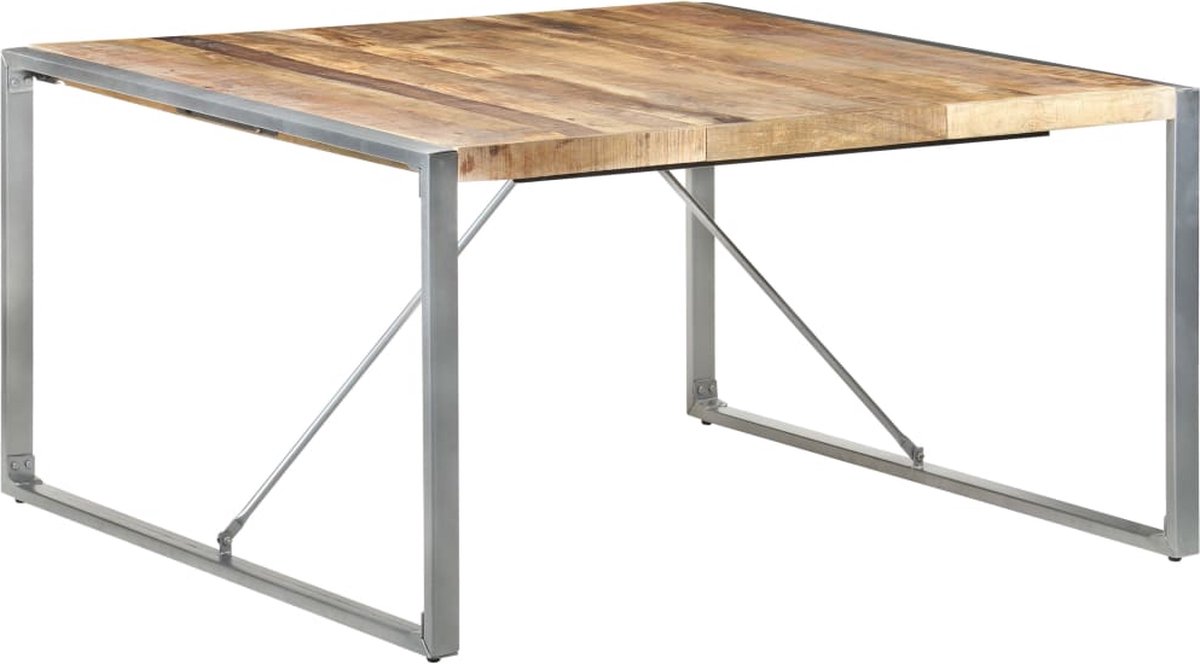 Vidaxl Eettafel 140x140x75 Cm Ruw Mangohout - Bruin