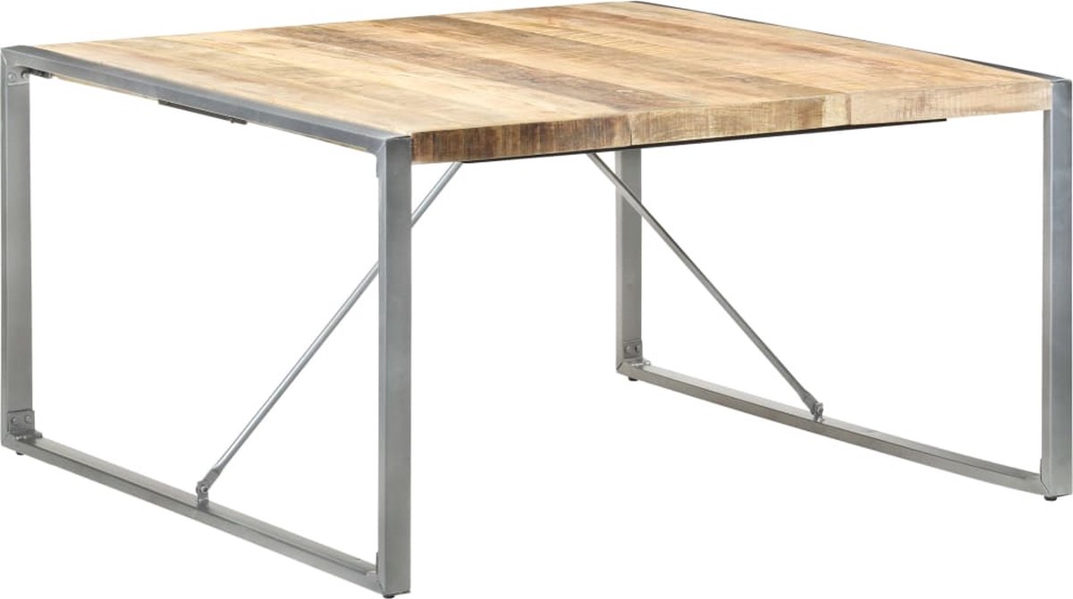 Vidaxl Eettafel 140x140x75 Cm Ruw Mangohout - Bruin