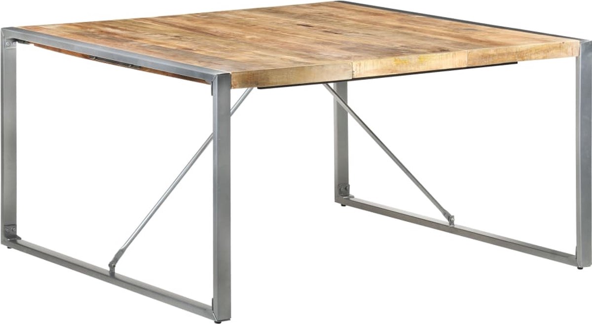 Vidaxl Eettafel 140x140x75 Cm Ruw Mangohout - Bruin