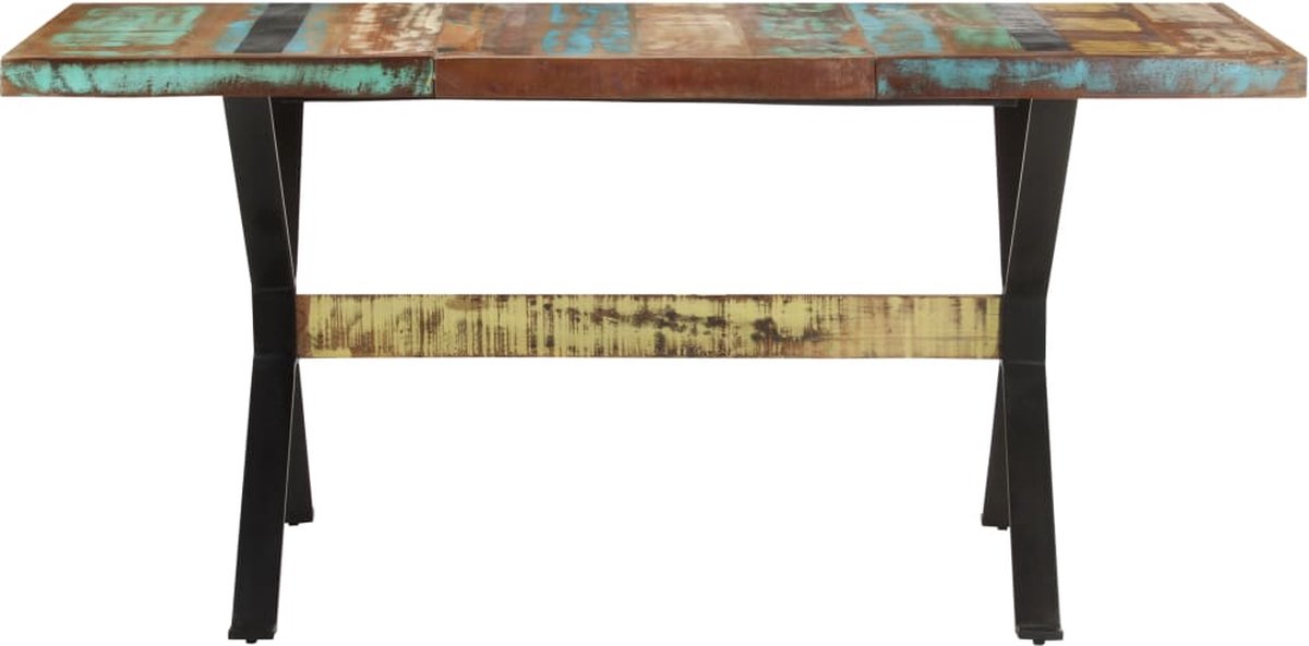 Vidaxl Eettafel 160x80x76 Cm Massief Gerecycled Hout - Bruin
