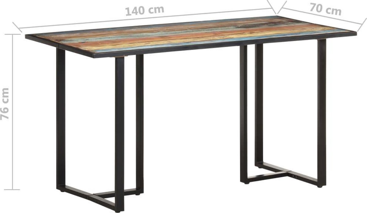 Vidaxl Eettafel 140 Cm Massief Gerecycled Hout