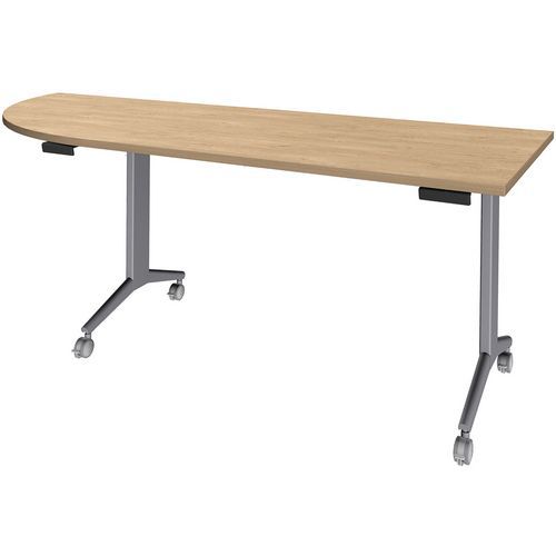 Simmob Tafel Idora 200x80 cm hoek links aluminium onderstel