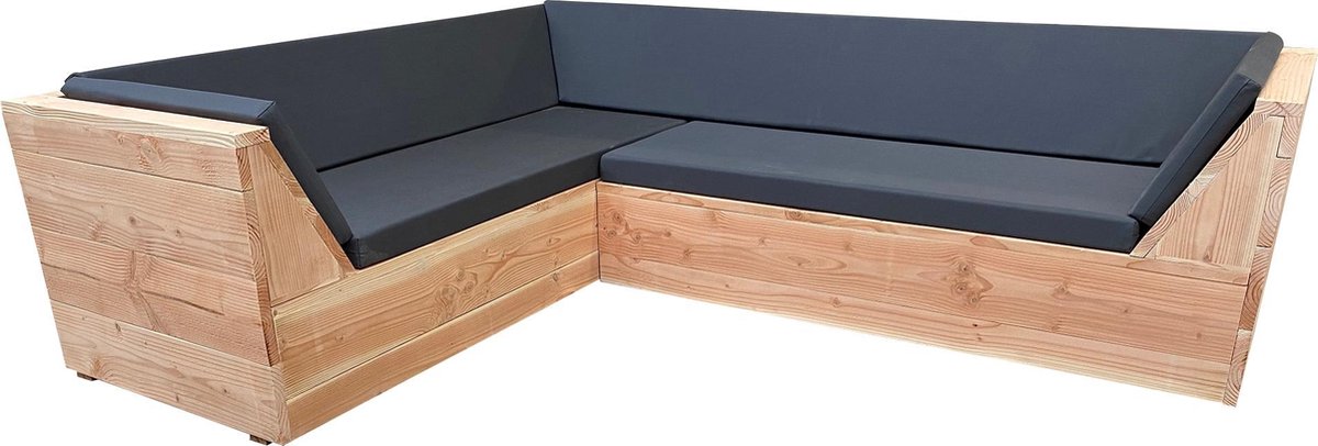 Wood4you - Loungeset 6 Douglashout 200x230 Cm - Incl Strakke Kussens Gl-vorm - Bruin