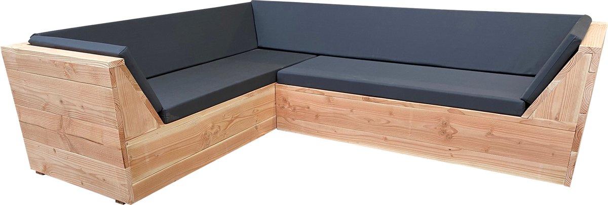 Wood4you - Loungeset 6 Douglashout 210x210 Cm - Incl Strakke Kussens - Bruin