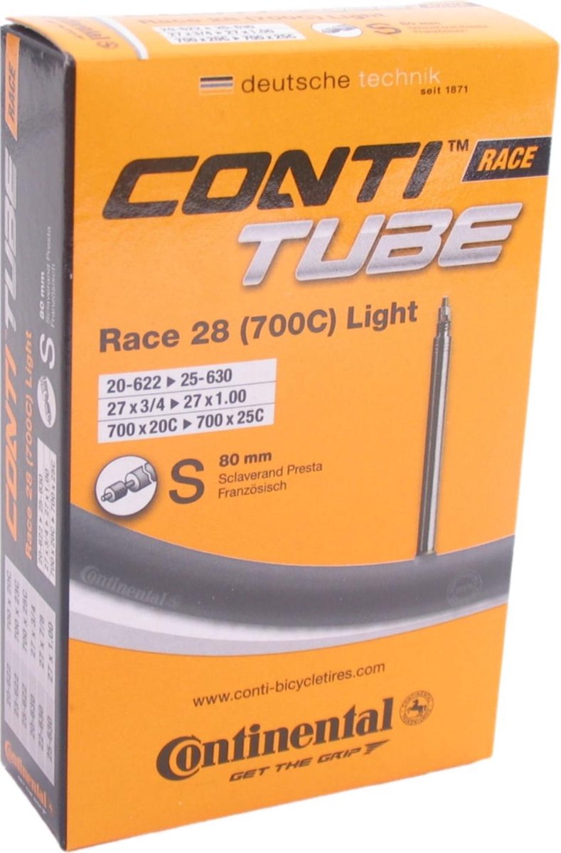 Continental Binnenband Race Light 28 Inch (18/25-622/630) Fv 80 Mm - Zwart