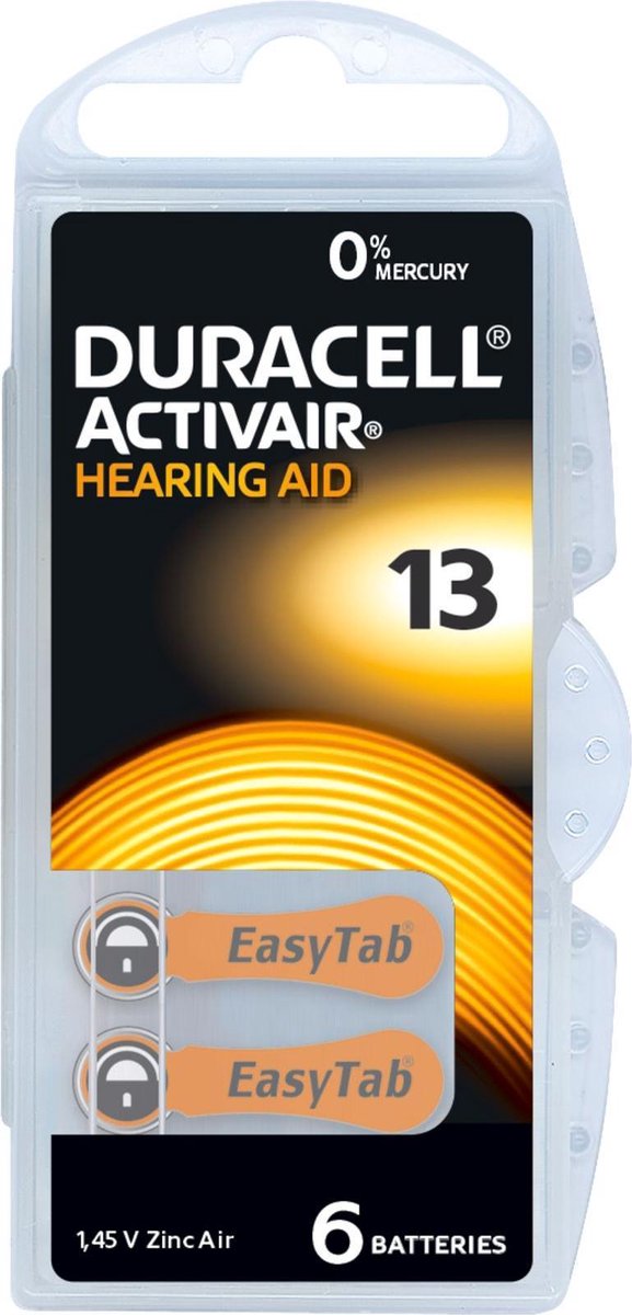 Stelcomfort Duracell Da13 Hoorapparaat Batterij - - Oranje