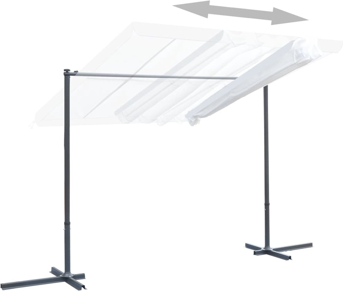 Vidaxl Prieel Met Kantelbaar Schuifdak 350x250x225 Cm Crème